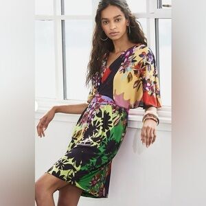 Ranna Gill x Anthropologie Sabatina Dress Cape-Sleeve size large